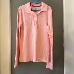 French toast long sleeve pink polo. Girls size Large 10/12